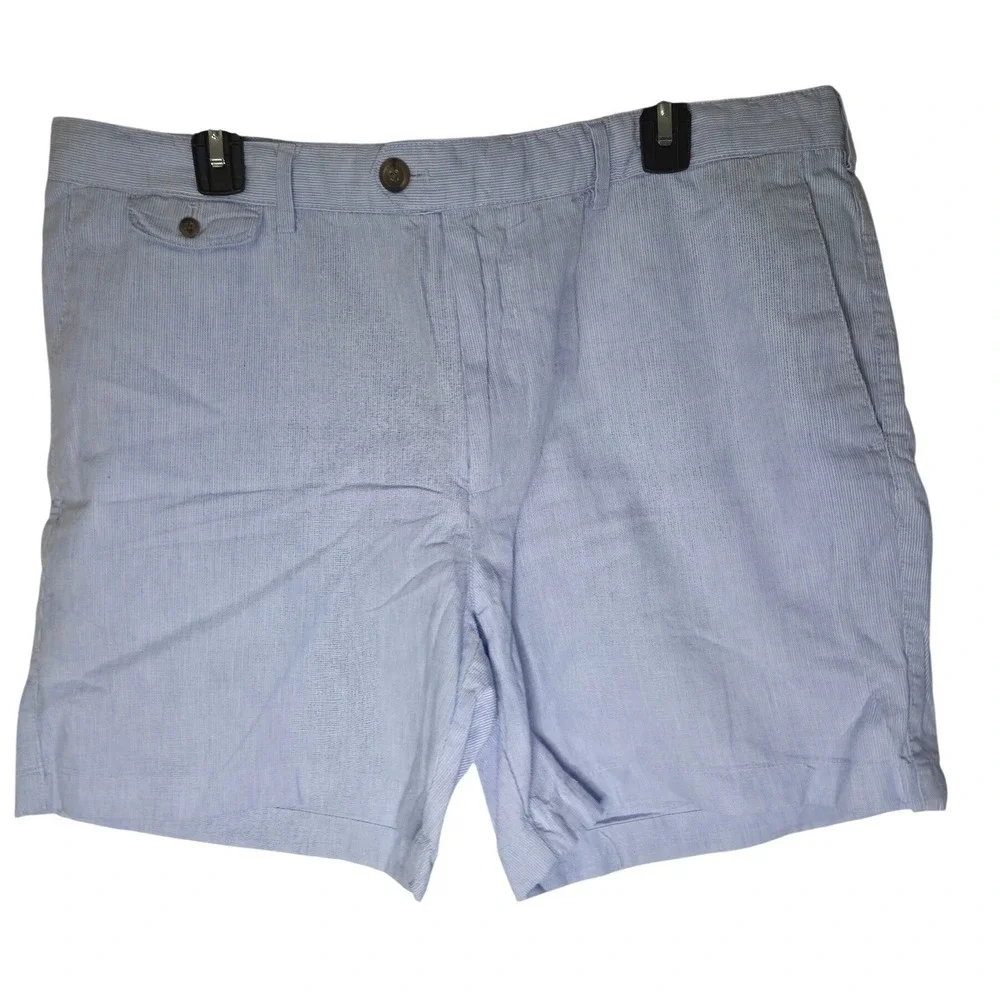 Banana Republic Mens 38 Blue White Striped Linen Blend Chino Shorts 878260-00-1